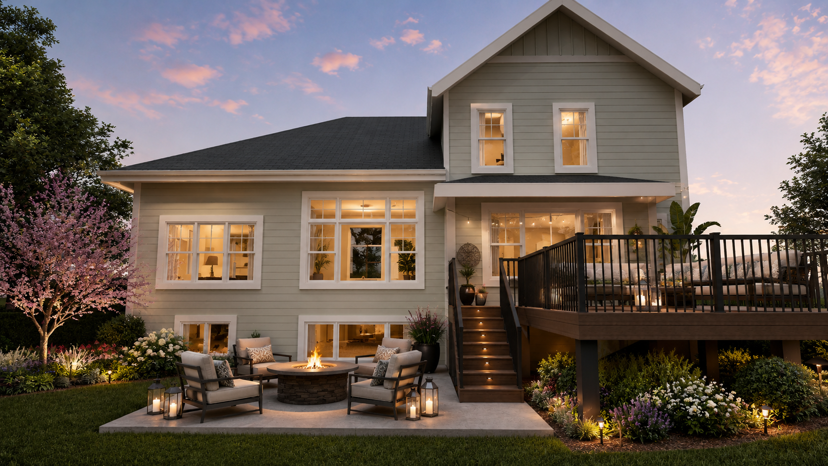 AI generated backyard design ideas from 3D model